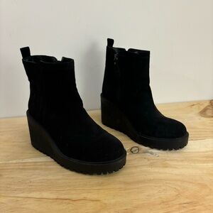 Torrid Black Suede wedge Ankle Booties extra wide